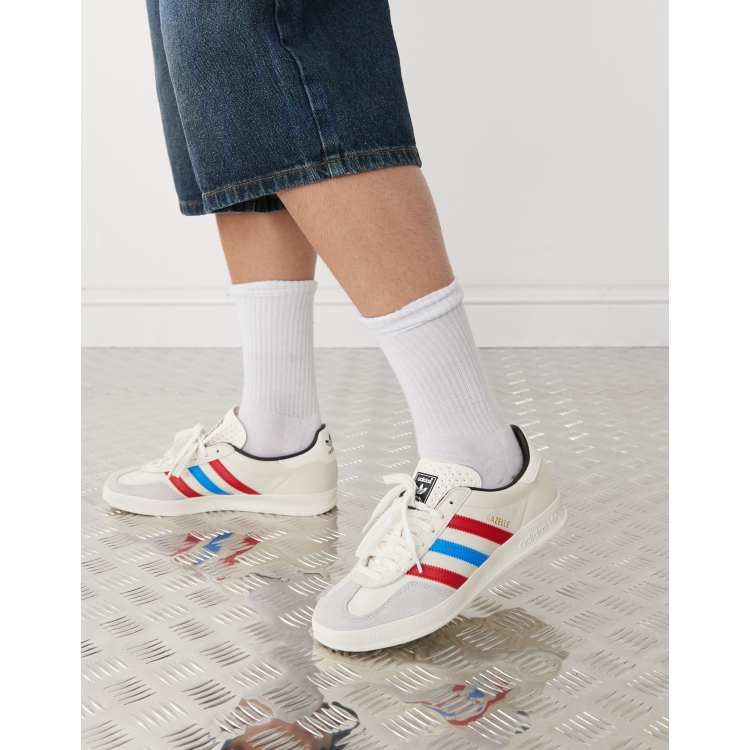 ◆adidas◆ Gazelle Indoor White Red Blue IE9091 Adidas Men's Gazelle Indoor Originals Cream Blue Red IE9091