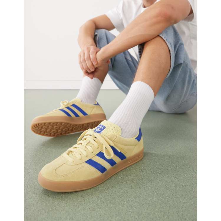 adidas Originals Gazelle Indoor sneakers in yellow and blue