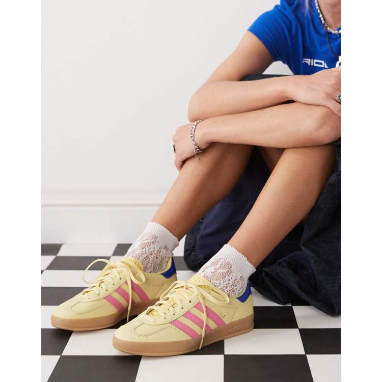 ◆adidas◆ Gazelle Indoor Yellow Pink IE2959 adidas (WMNS) adidas Originals Gazelle Indoor 'Yellow Pink