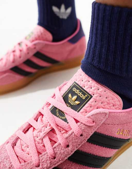 adidas Originals Gazelle Indoor Sneakers rosa e nere con suola in gomma ASOS