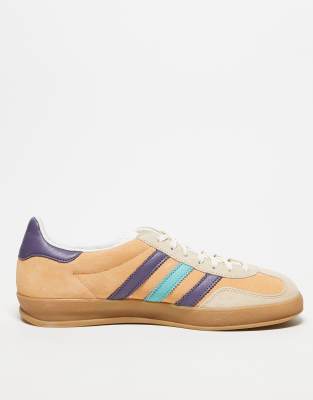 Gazelle Indoor sneakers with gum sole in peach and purple-Orange