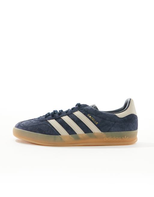 adidas Originals Gazelle Indoor sneakers with rubber sole in navy and beige