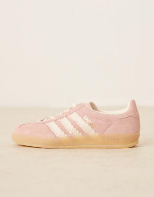 Adidas Originals Gazelle Indoor Sneakers With Ruffle Detail In Pink ...