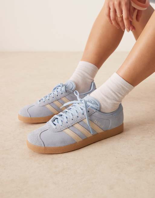 adidas Originals Gazelle Indoor trainers in blue and cream