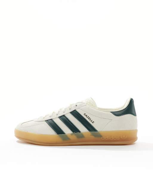 adidas Originals Gazelle Indoor trainers in cream and green ASOS