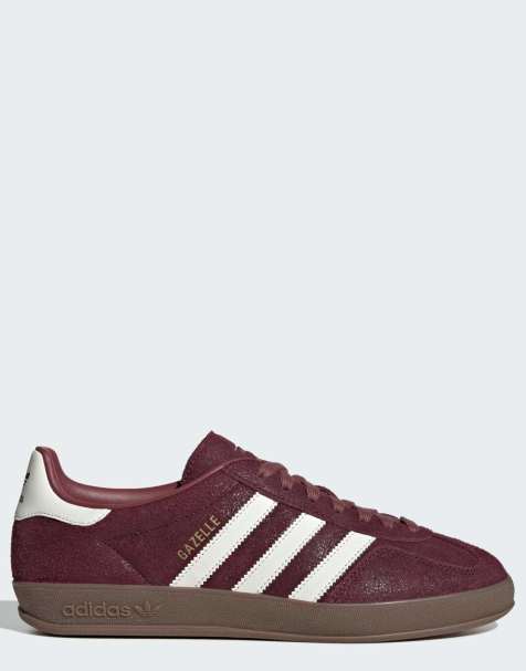 adidas Originals Gazelle indoor trainers in maroon and off white - view 1