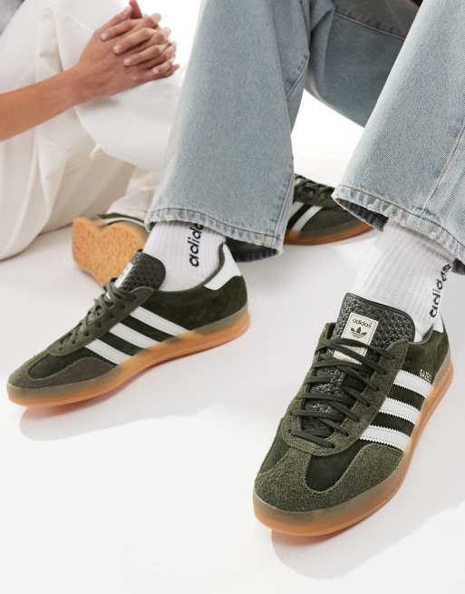 Adidas gazelle mens olive green online