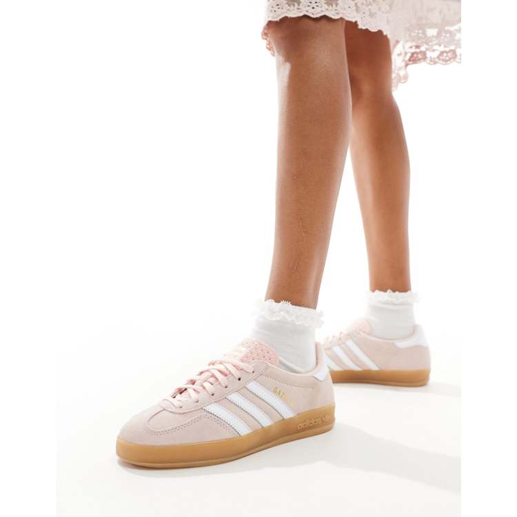 adidas Originals Gazelle Indoor trainers in pale pink with gum sole ASOS