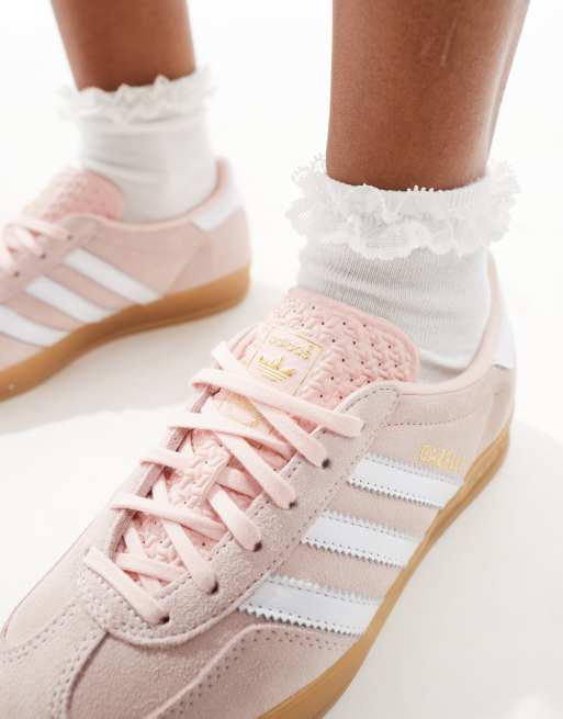 adidas Originals Gazelle Indoor trainers in pale pink with gum sole ASOS