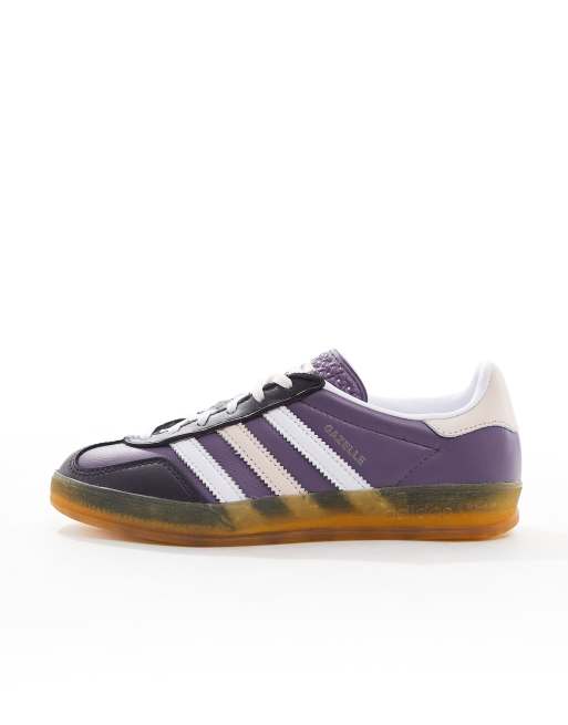  adidas Originals Gazelle Indoor trainers in purple and white