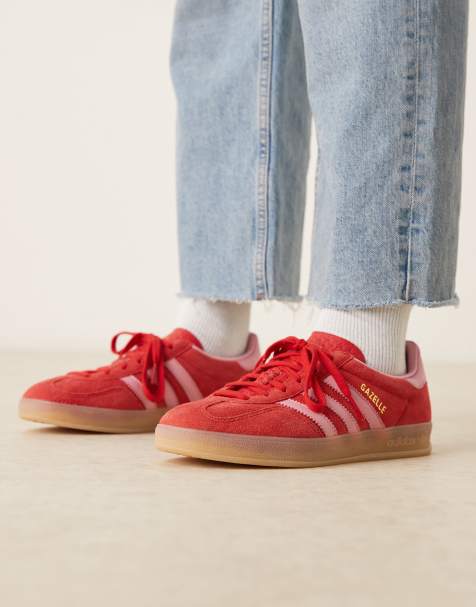 adidas Originals Gazelle Indoor trainers in red and pink - view 1