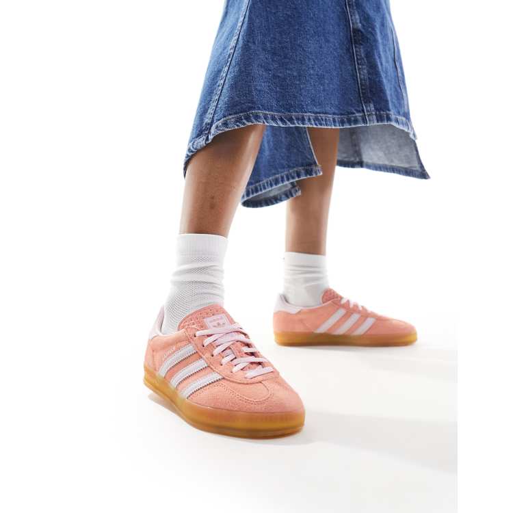 adidas Originals Gazelle Indoor trainers in soft pink | ASOS