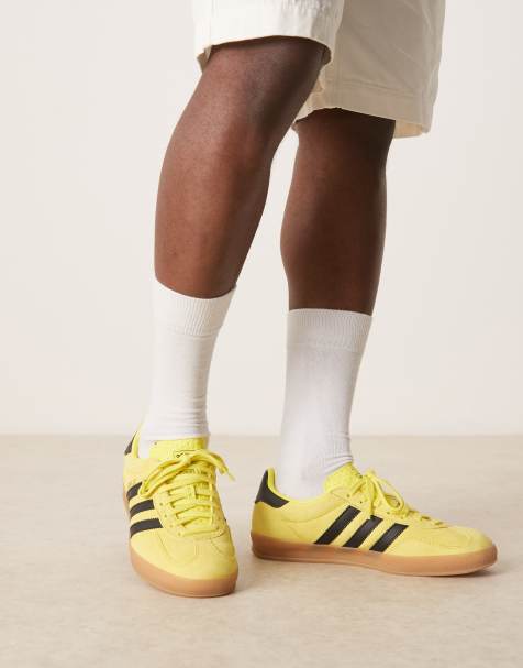 adidas Originals Gazelle Indoor trainers in yellow and black - view 1