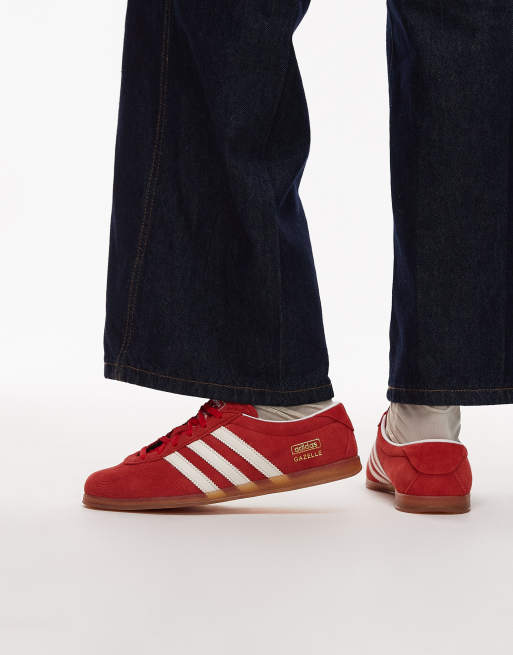 adidas Originals – Gazelle Lo Pro – Röda och vita sneakers