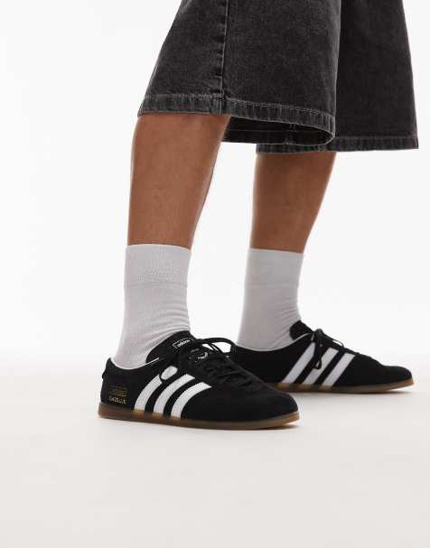 adidas Originals Gazelle Lo Pro trainers in black and white - view 1