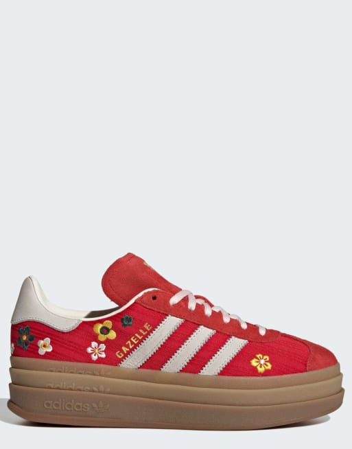 adidas Originals – Gazelle – Röda och naturvita skor | ASOS