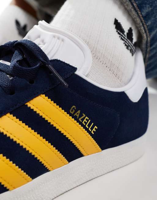 adidas Originals Gazelle Sneaker in Marineblau und Gelb ASOS