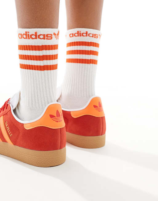 Adidas originals orange gazelle trainers best sale