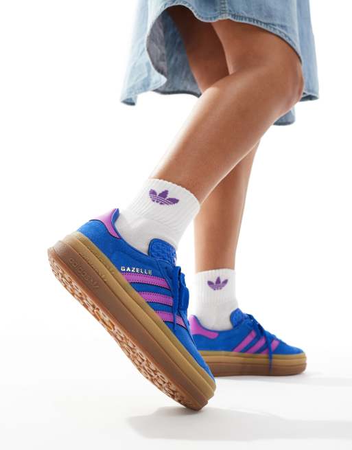 adidas Originals - Gazelle - Sneakers blu con suola in gomma