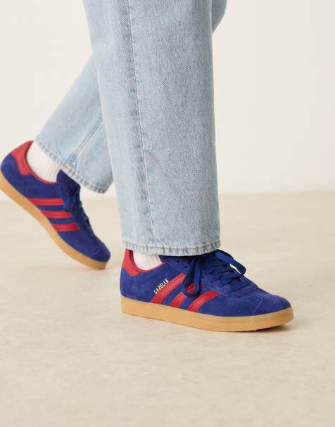 adidas Originals - Gazelle - Sneakers blu scuro e rosse - view 1