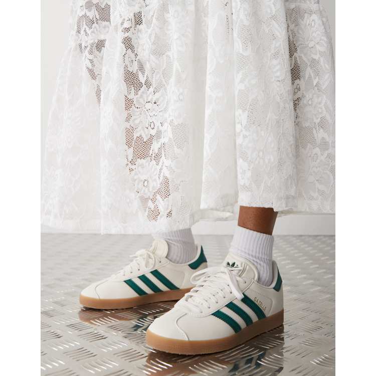 adidas Originals Gazelle Sneakers color crema e verdi
