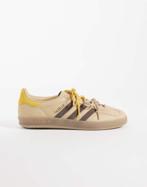 adidas Originals Gazelle sneakers i beige med dobbelte snørebånd - view 1