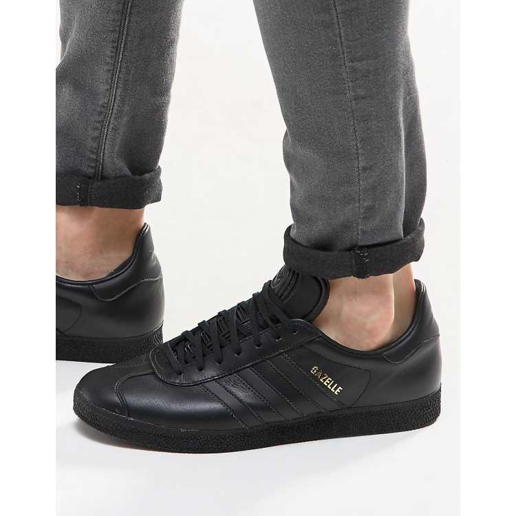 Adidas gazelle 2024 mens black leather