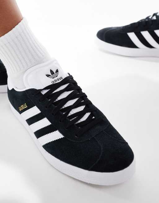 adidas Originals gazelle sneakers in black with white detail ASOS