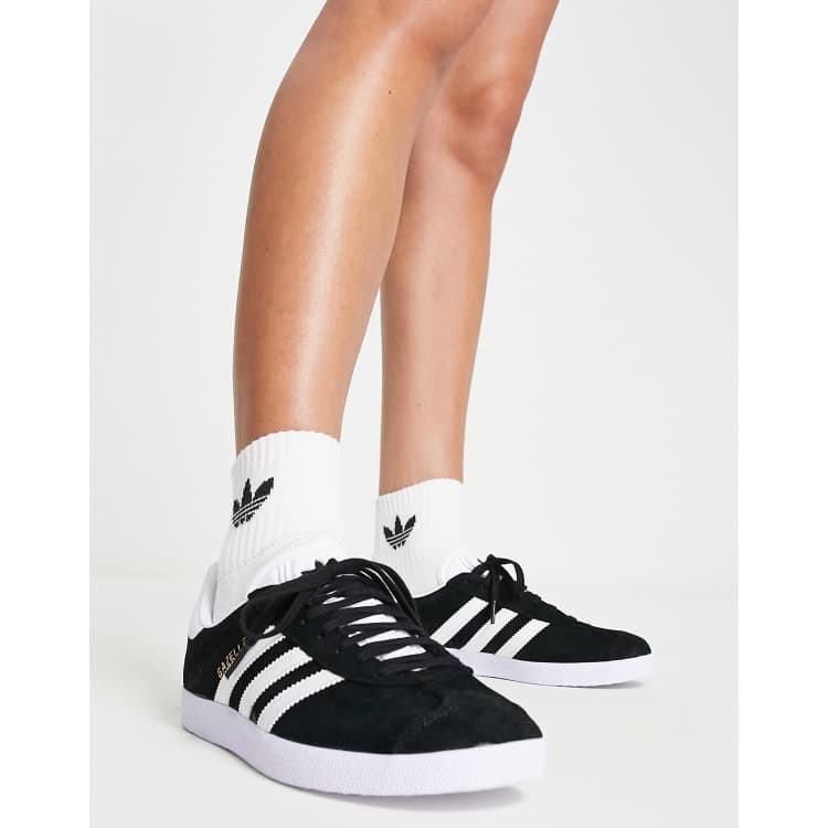 Adidas gazelle womens clearance black and white