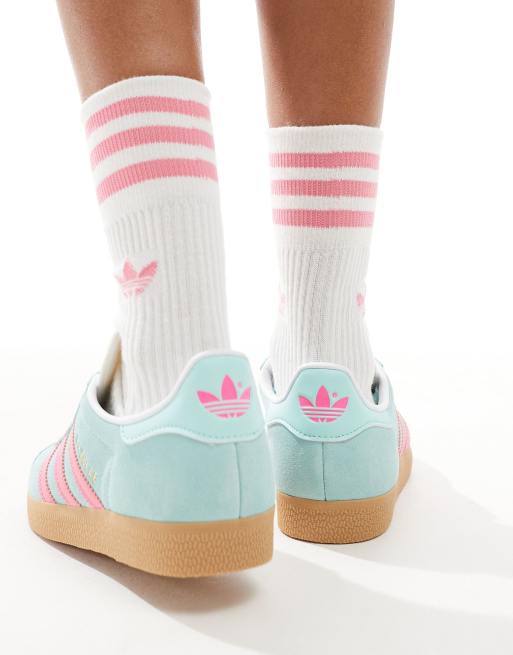 adidas gazelle silver green womens adidas Gazelle - GS main image 1