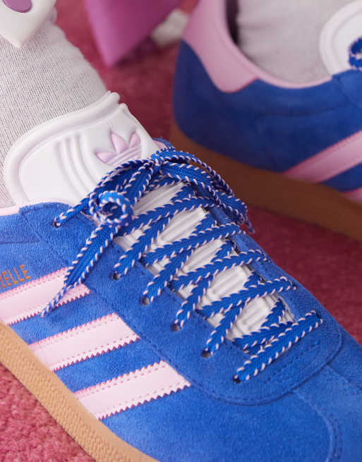 adidas Originals Gazelle sneakers in blue and pink ASOS