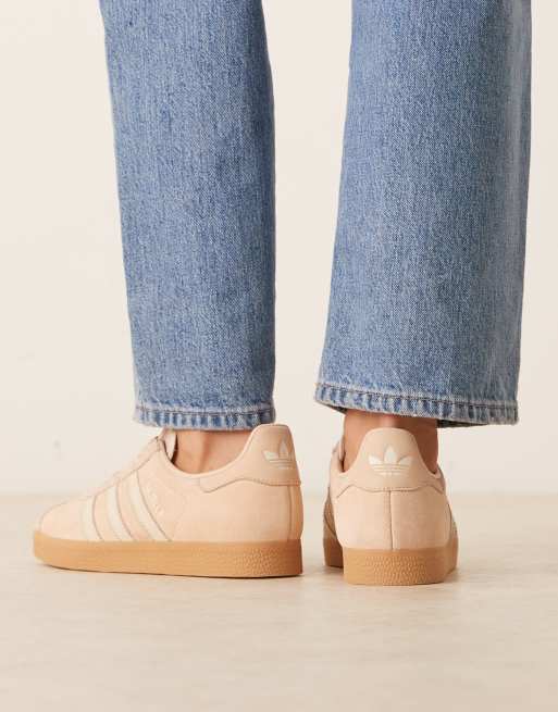 adidas Originals Gazelle Indoor trainers in blush and cream