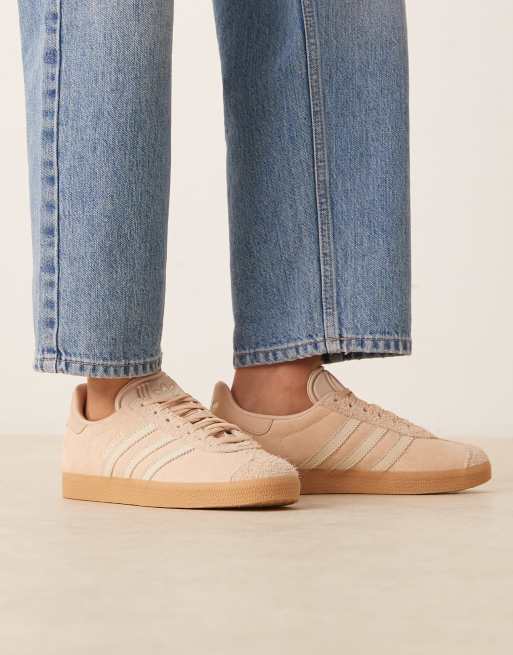 adidas Originals Gazelle Indoor trainers in blush and cream
