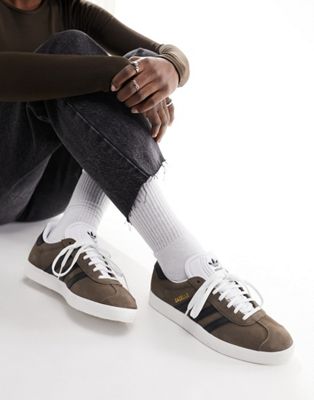 adidas Originals Gazelle trainers in brown and black - ASOS Price Checker