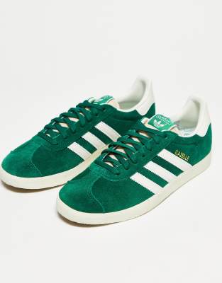 adidas gazelle silver green womens adidas Gazelle Indoor Shoes Kids - Kids - Collegiate Green / Cloud White / Gum main image 1