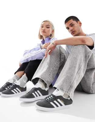 adidas gazelle silver green womens adidas Gazelle Shoes - Kids - Grey Three / Cloud White / Gold main image 1