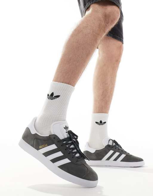 Adidas grey best sale white shoes