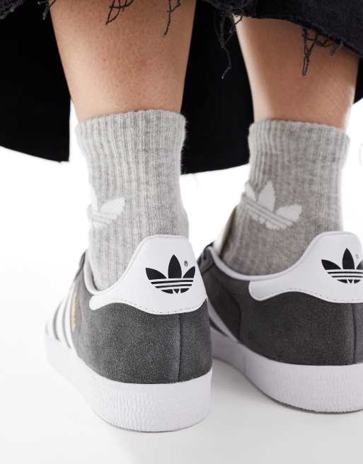 adidas Originals Gazelle sneakers in gray and white