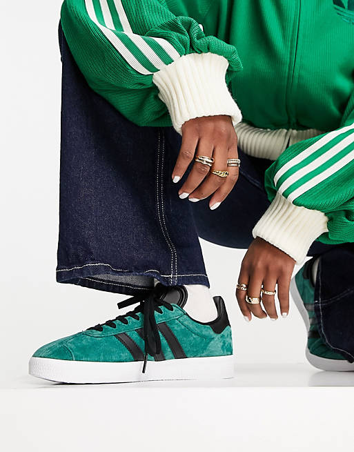 adidas Originals gazelle sneakers in green with - MGREEN |