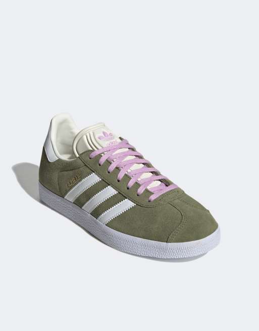 Adidas purple and store green