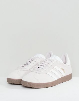 adidas originals beige gazelle sneakers with gum sole
