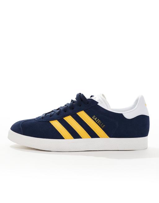 adidas Originals Gazelle sneakers in navy and yellow ASOS