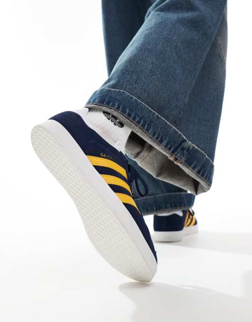 Adidas gazelle sneakers in navy blue and yellow best sale