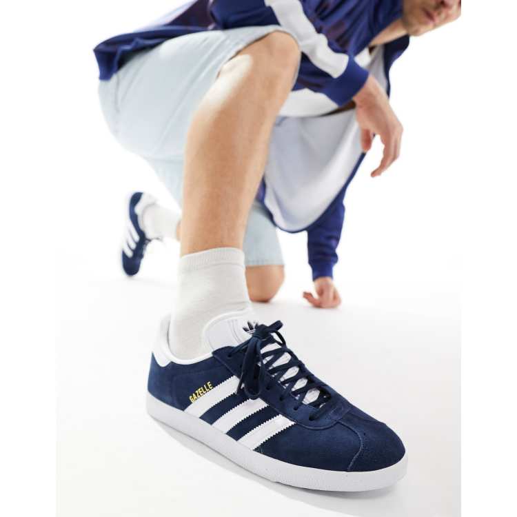 Dekking slim Prematuur adidas Originals Gazelle sneakers in navy | ASOS