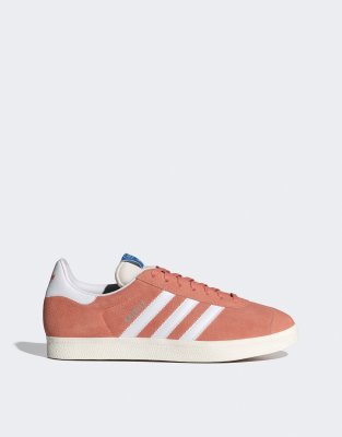 Adidas Originals Gazelle Sneakers In Peach And White-orange