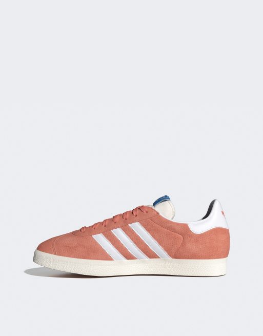 adidas Originals Gazelle sneakers in peach and white ASOS