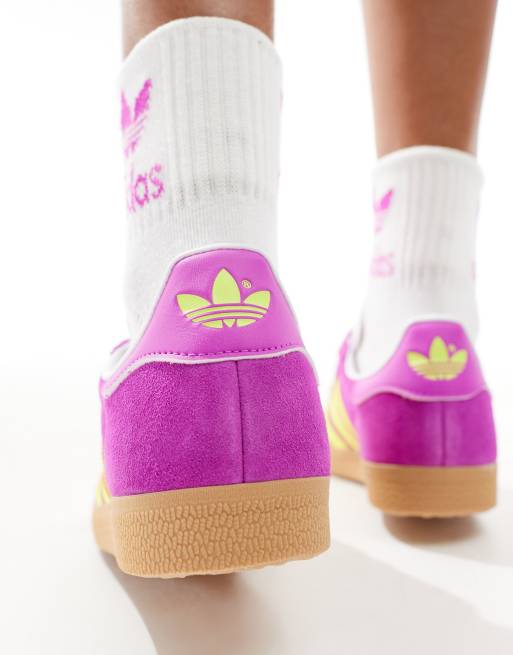 adidas Originals Gazelle sneakers in purple and yellow | ASOS