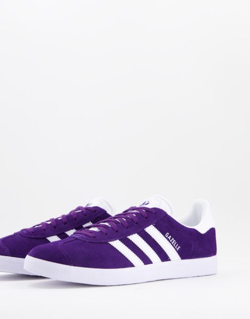 Women's adidas purple shop gazelle suede trainers