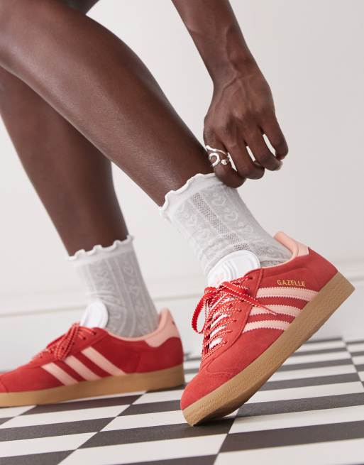 adidas Originals Gazelle sneakers in red and pink
