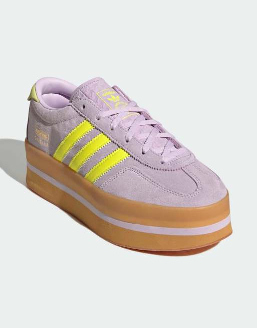 adidas Originals - Gazelle - Sneakers lavanda e gialle con suola rialzata |  ASOS